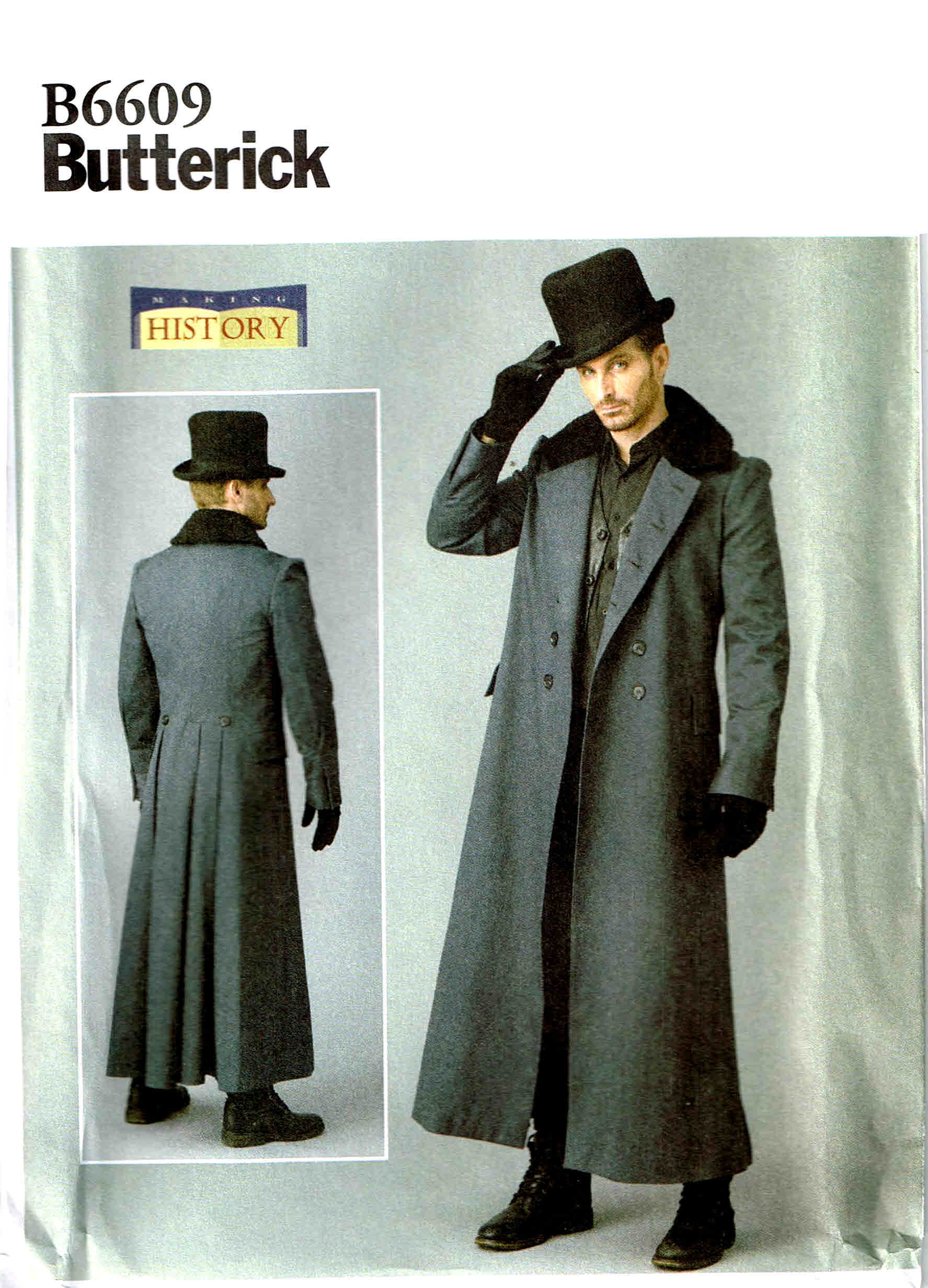 Sewing Pattern Men Long Length Coat Jacket Steampunk History Etsy