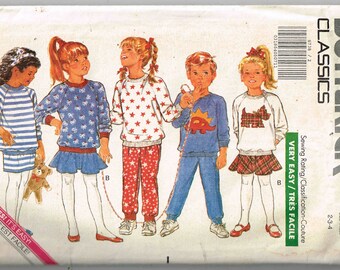 Child Top Skirt and Pants Butterick 6738 Sewing Pattern Child Size 2 3 4 Uncut