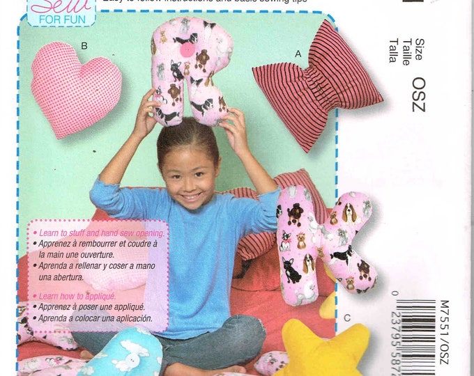 Sewing Pattern Alphabet Letter Pillows, Words, Game Room, Playroom