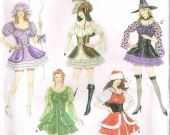 Sewing Pattern Sexy Costumes Halloween Fairy, Witch Santa, Pirate Corset Waist  Simplicity 4046  0763 Size 6 8 10 12 Bust 30.5 31.5 32.5 3