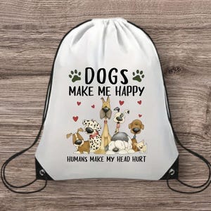 Eine Hunde-Liebhaber lustige Kordel Rucksack wasserdicht Rucksack Para Cord Schwimmtasche Shool Tasche gedruckt Babys Rückentaschen Handtasche Kordelzug Strand