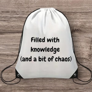 Strapazierfähiger Canvas-Rucksack für Alltagsabenteuer, Wissens-Rucksack, Turnbeutel, Nylontasche, schrulliges lustiges Geschenk, Sport