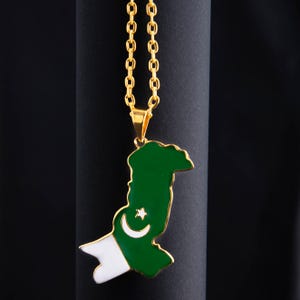 Pakistan Flag; Pakistan Map; 24k Double Gold-Plated; Desi Jewelry; Middle Eastern; Colorful; Dainty; Desi; Gifts for Her; National Pride