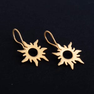 Sun Set; Sun Ray Set; Sun Earrings; Sun Necklace; Sun Burst Set; 24k Double Gold-Plated; Minimalist; Nature; Dainty; Gifts for Her