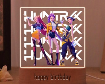 Kpop Demon Hunters-nachtlampje, Kpop Huntrix-nachtlampje, Huntrix-merchandiselamp, Kpop-cadeau voor Huntrix-fan, Kpop Idol Group-merchandise, cadeau voor haar