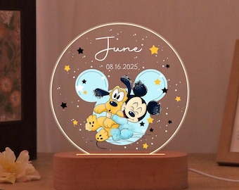 Aangepaste schattige muis nachtlampje met naam, gepersonaliseerde dieren led-nachtlampje, schattige dieren plaquette, verjaardagscadeau voor kinderen, doopcadeaus
