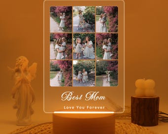 Aangepaste foto nachtlampje, Moederdagcadeau, cadeau voor mama, beste moeder, moeder cadeau van dochter, cadeau voor oma, kerstcadeau, familiecadeau