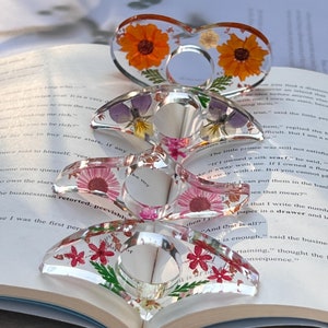 Harz Seitenhalter, Blumen Seitenhalter, Daumen Seitenhalter, Buch Seitenhalter, Seitenverteiler, Buch-Liebhaber-Geschenk, ideales Geschenk für sie