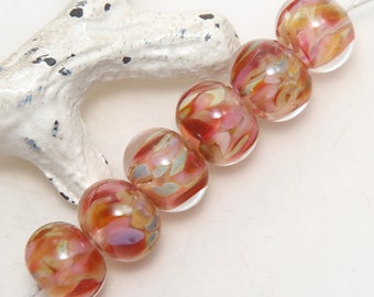 Autumn Encased Lampwork Glass Bead Set