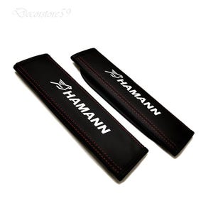2 copricinture in pelle con logo Hamann bianco 240x65mm