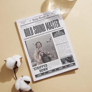 Jimi Hendrix Newspaper Article Poster – Vintage Music Print, Rock Legend Art for Home Decor – Instant Digital Download