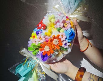 Pipe Cleaner Flower Bouquet – Candy-Themed Handmade Gift