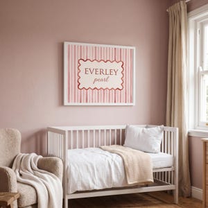 Personalized Name Print for Nursery | Pink Watercolor Name Sign | Girl Nursery Wall Art | Custom Baby Name Print | Digital Download image 3