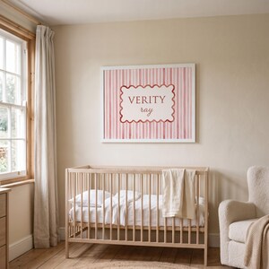 Personalized Name Print for Nursery | Pink Watercolor Name Sign | Girl Nursery Wall Art | Custom Baby Name Print | Digital Download image 5
