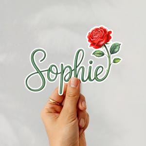Personalized Birth Month Flower Sticker – Custom Name Floral Decal – Gift for Girls – Sticker For Tumbler, Kindle, Bottle, Notebook, Laptop