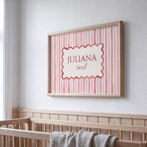 Personalized Name Print for Nursery | Pink Watercolor Name Sign | Girl Nursery Wall Art | Custom Baby Name Print | Digital Download image 4