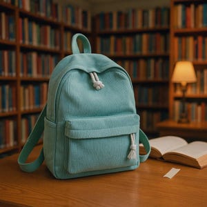 Sac à dos en velours côtelé pour femme - Cartable antivol élégant pour les adolescents, sac à bandoulière universitaire unisexe, sac à dos de voyage décontracté