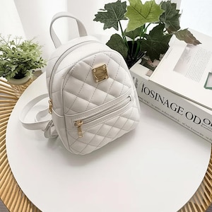 Stilvoller PU-Leder-Rucksack - kleine Modetasche für Frauen Mädchen, Designer Mini Schule & Reise-Schulter-Rucksack