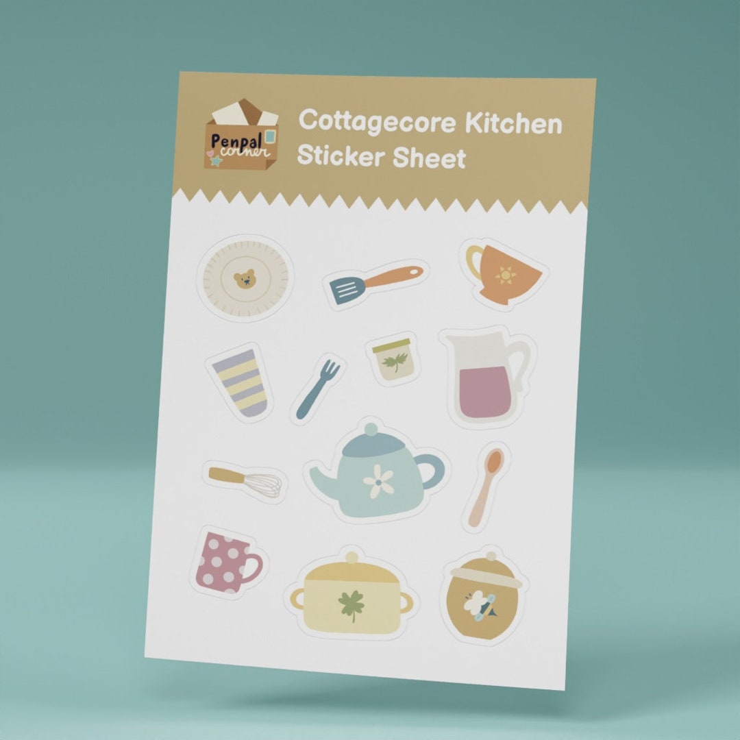 Cottagecore Kitchen Sticker Sheet - Cozy Journaling Stickers - Etsy