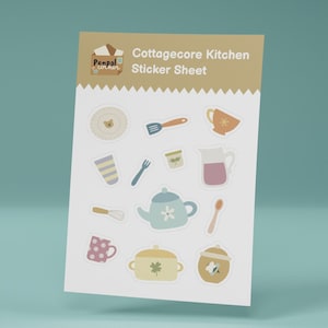 Adesivos para Cozinha Cottagecore - Adesivos para Diário Aconchegantes