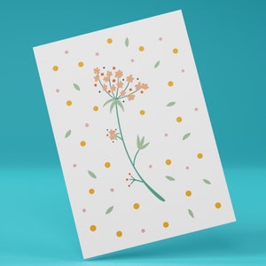 Wildflower Postcard - Delicate Minimalistic Greeting Card