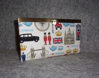 Woman's Wallet - London - Clutch Wallet - Big Ben - Tower Bridge - Crown - London Bobby - London Eye