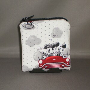 Mickey Mouse Minnie Mouse Coin Purse Gift Card Holder Card Case Small Padded Zippered Pouch Paris Disney image 4