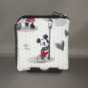 Mickey Mouse Minnie Mouse Coin Purse Gift Card Holder Card Case Small Padded Zippered Pouch Paris Disney image 2