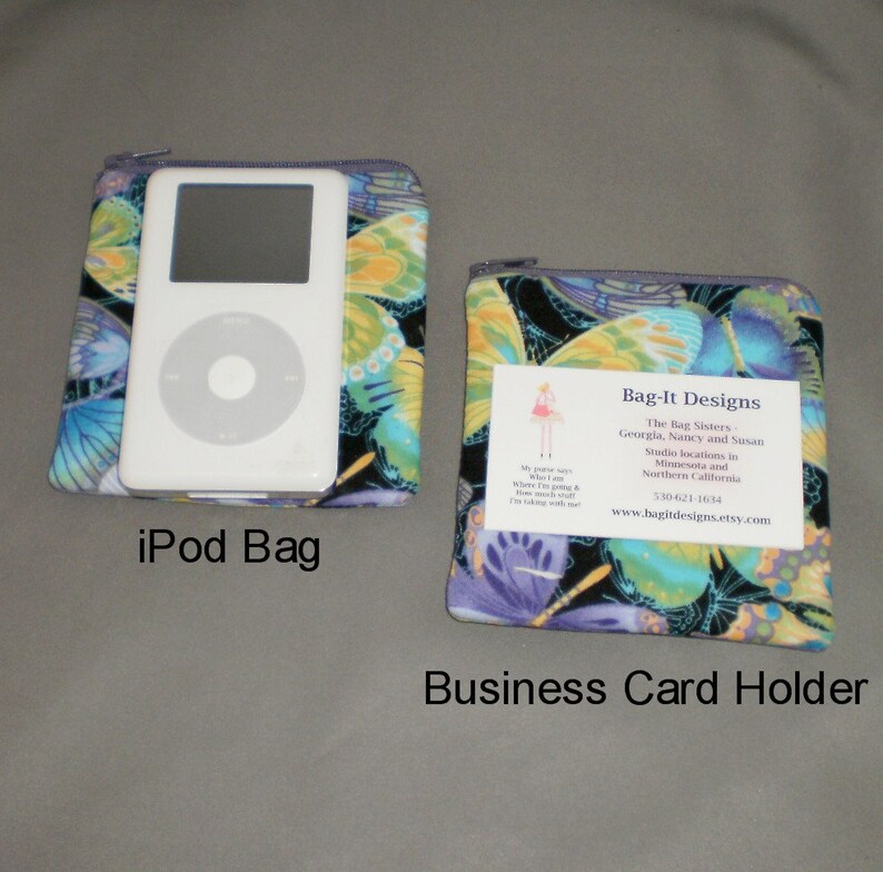 Card Case -Small Padded Zippered Pouch Coin Purse Metallic Black Cat Moon and Stars Gift Card Holder Mini Wallet