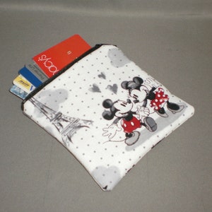 Mickey Mouse Minnie Mouse Coin Purse Gift Card Holder Card Case Small Padded Zippered Pouch Paris Disney image 1