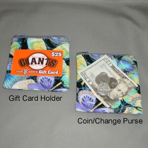 Peace signs Coin Purse Gift Card Holder Card Case Small Padded Zippered Pouch Tie Dye image 7