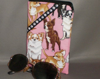 Chihuahua Eyeglass or Sunglasses Case - Zipper Top - Padded Zippered Pouch - Dogs - Chiwawa
