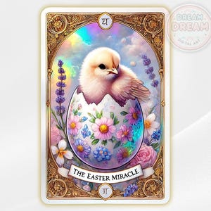 Tarot do Milagre da Páscoa PNG - Baralho de Páscoa Holográfico, download digital instantâneo, baralhos de cartas de tarô exclusivos, cartas de tarô inspiradas