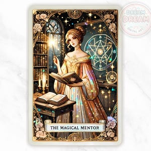 Carta de Tarô do Mentor Mágico PNG, presente de agradecimento ao professor holográfico, de volta à escola, aliado do professor, cartas de tarô inspiradas