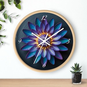 Vibrant Turn Bloom Lotus Flower Wall Clock for Home Decor, Unique Gift for Nature Lovers, Meditation Room Accent, Timeless Floral Design