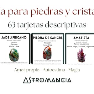Guía para piedras y cristales | Tarjetas descriptivas | Significado y propiedades de los Chakras | Digital descargable