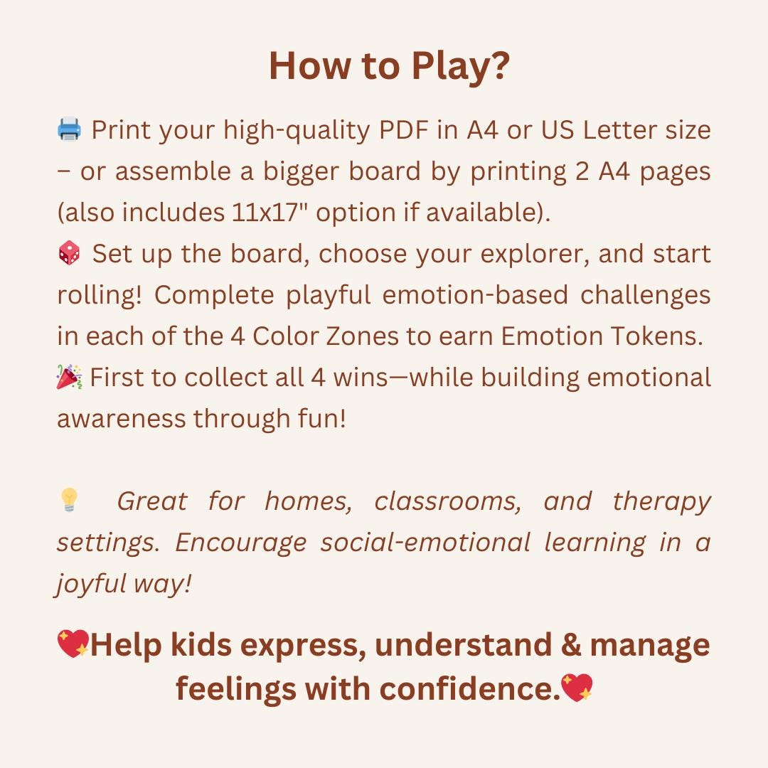 Emotions Explorers Game: Printable Board Game for Kids (DIY) - Etsy