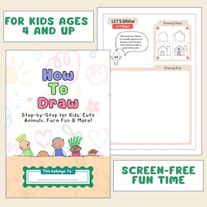 Learn to Draw for Kids | Step-by-Step Drawing Worksheets PDF | How to Draw Cute Animals | Drawing Practice Workbook for Beginners