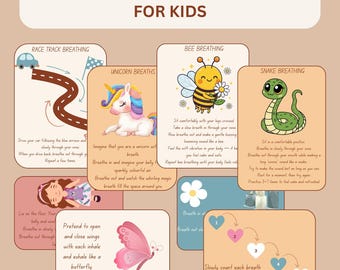 Cartes de respiration de pleine conscience pour enfants : imprimables pour se calmer (téléchargement PDF)