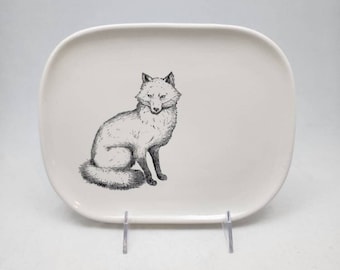 animal appetizer plate / animal design plate / snack plate / choose your animal plate / fox bear deer buck moose plate / small plate