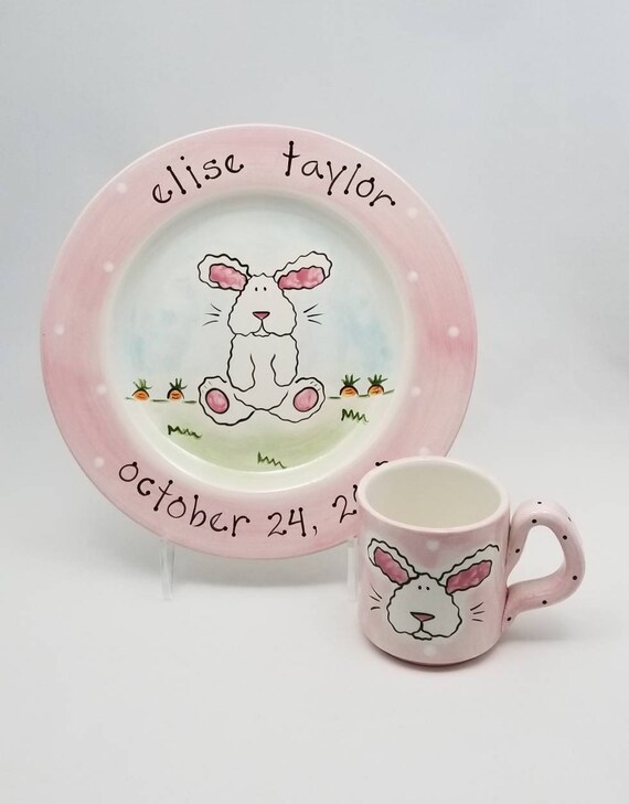 personalized baby plate set