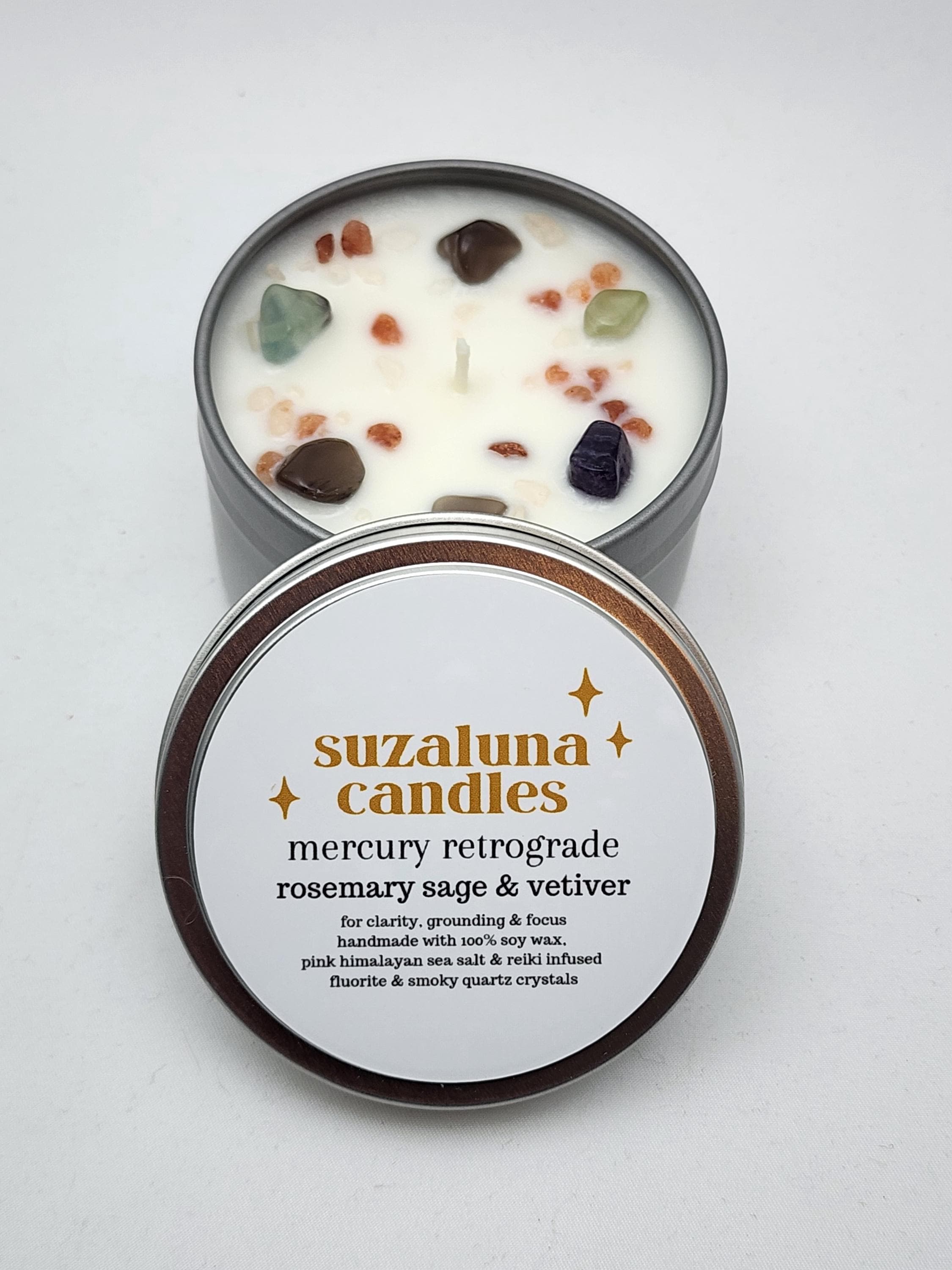 Mercury Retrograde Soy Candle Handmade With Reiki Infused