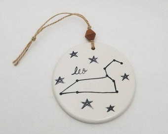 zodiac constellation astrology ornament / astrological sign / horoscope ornament / zodiac christmas ornament / hand painted ceramic ornament