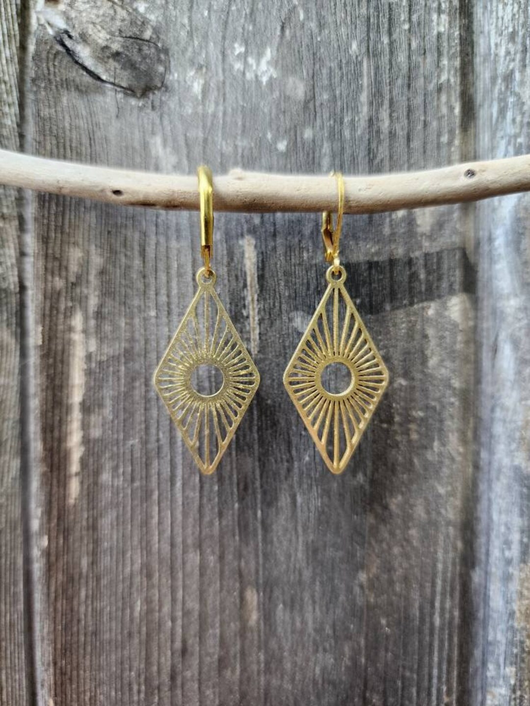 Brass Ray Earrings main image 1