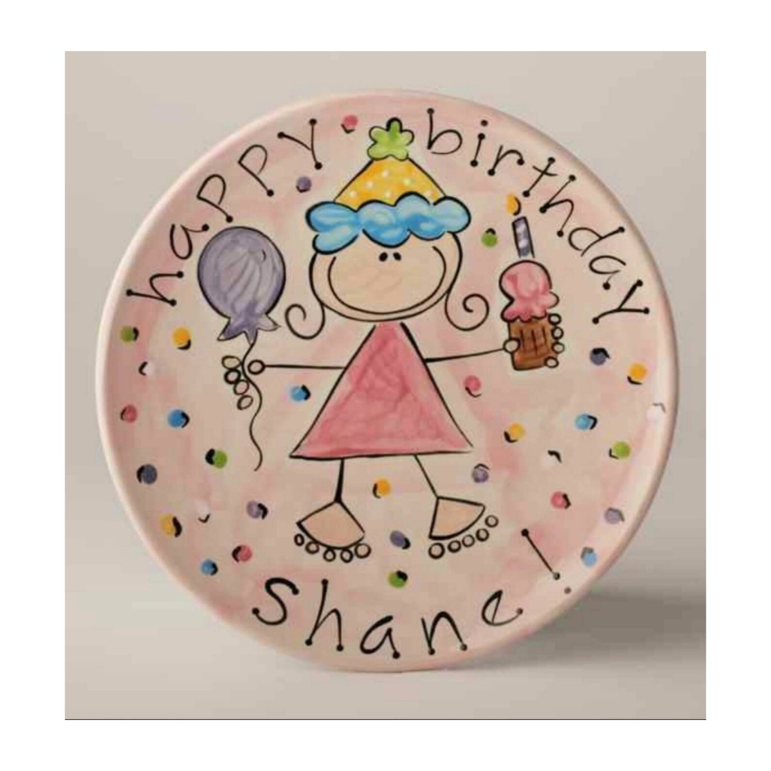 Happy Birthday Cake Plate / Personalized Birthday Plate / Etsy