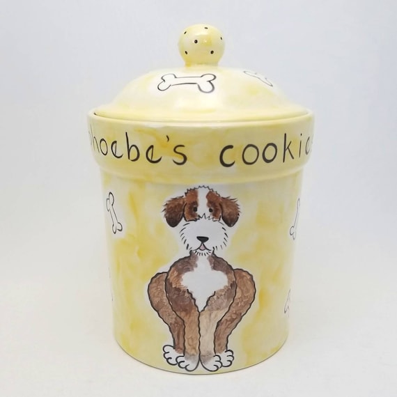 Ceramic dog sales treat cookie jar