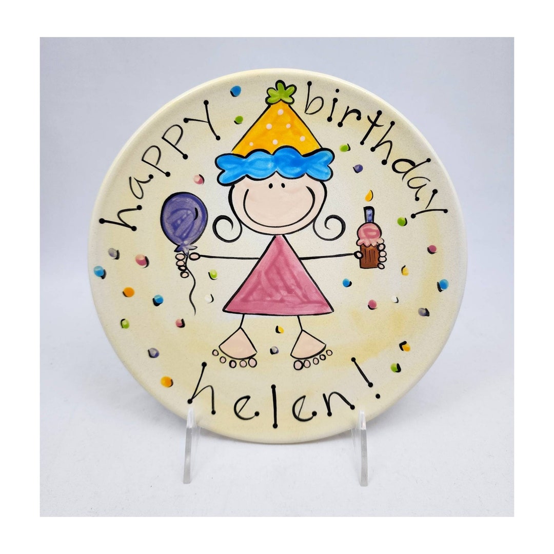 Happy Birthday Cake Plate / Personalized Birthday Plate / Birthday Girl
