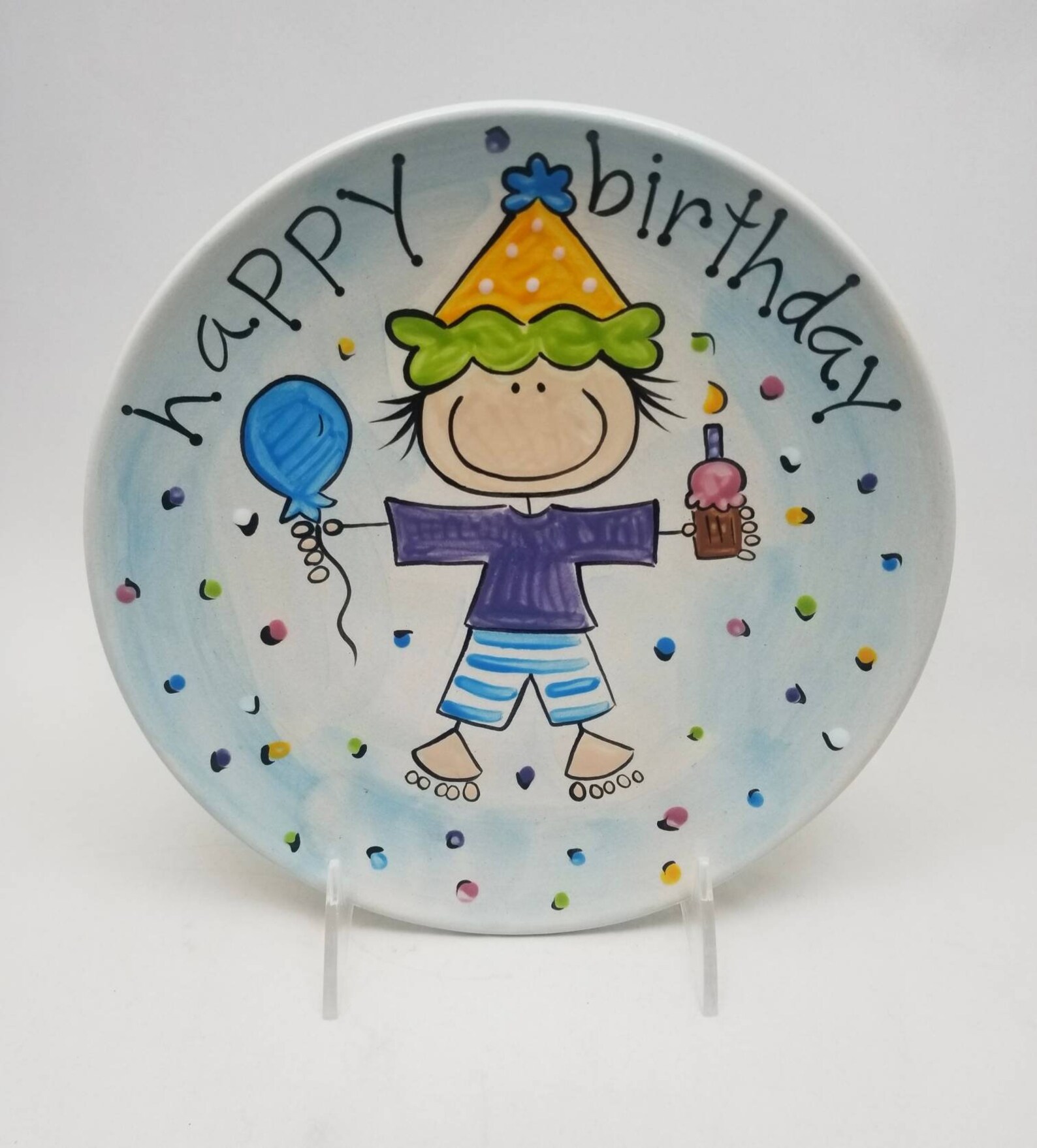 Happy Birthday Cake Plate / Personalized Plate / Custom Made Etsy