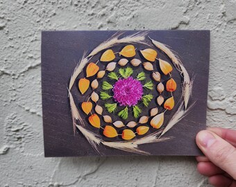 nature mandala card / strawberry moon mandala / full moon art / greeting card / nature photography / nature lover card / zodiac card