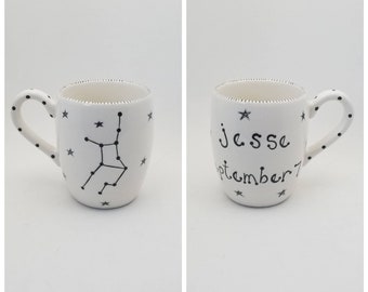 astrology horoscope zodiac mug / astrological sign gift / favorite coffee mug / astrology mug / large mug / hand painted ceramic custom mug